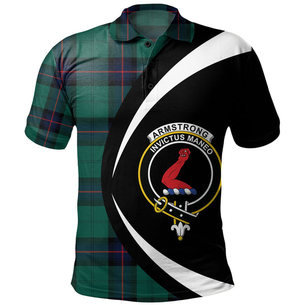 Armstrong Modern Clan Badge Tartan Polo Shirt Circle Style Personalized