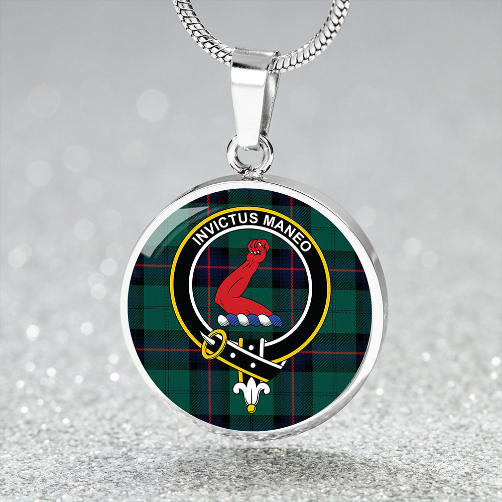 Armstrong Modern Clan Badge Tartan Classic Circle Necklace