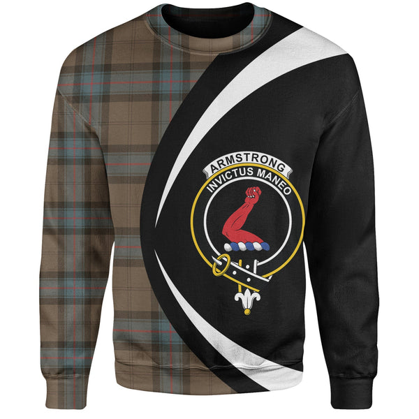 Armstrong Weathered Clan Badge Tartan Sweatshirt Circle Style Personalized