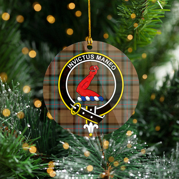 Armstrong Weathered Clan Badge Tartan Plastic Christmas Ornaments