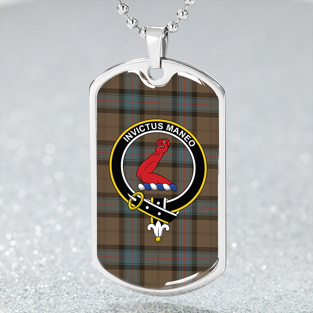 Armstrong Weathered Clan Badge Classic Tartan Dog Tag Necklace