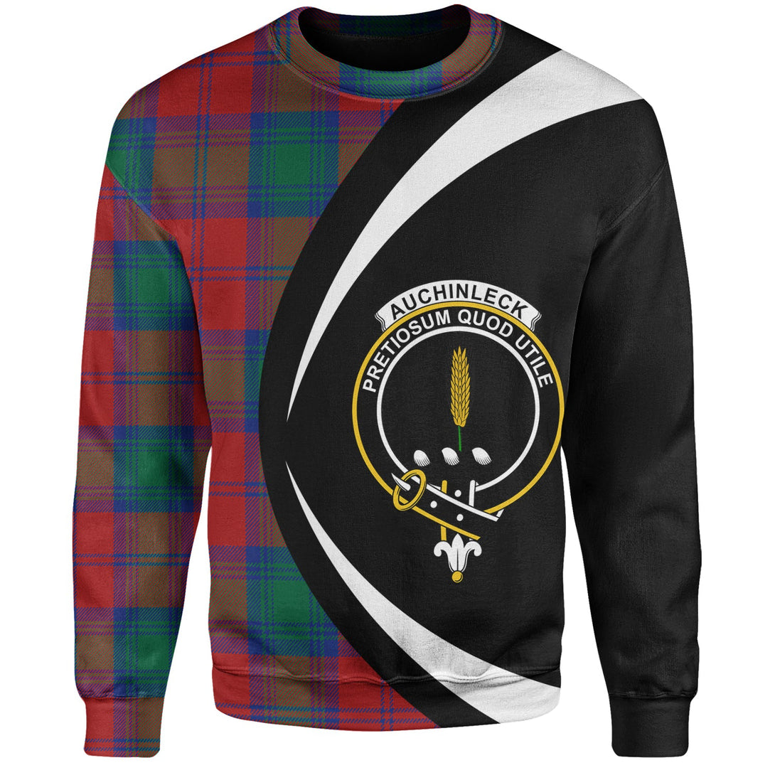 Auchinleck Clan Badge Tartan Sweatshirt Circle Style Personalized