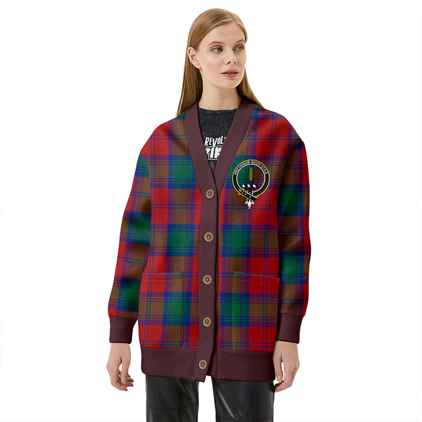 Auchinleck Clan Badge Tartan V-neck Cardigan