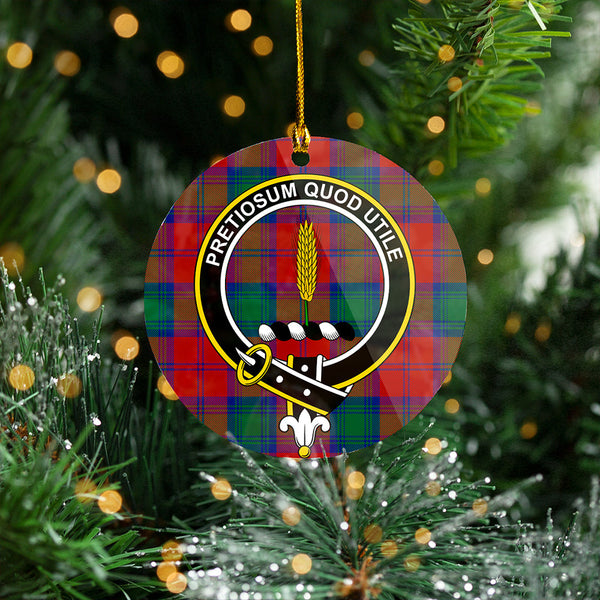 Auchinleck Clan Badge Tartan Plastic Christmas Ornaments