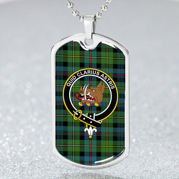 Baillie Ancient Clan Badge Classic Tartan Dog Tag Necklace