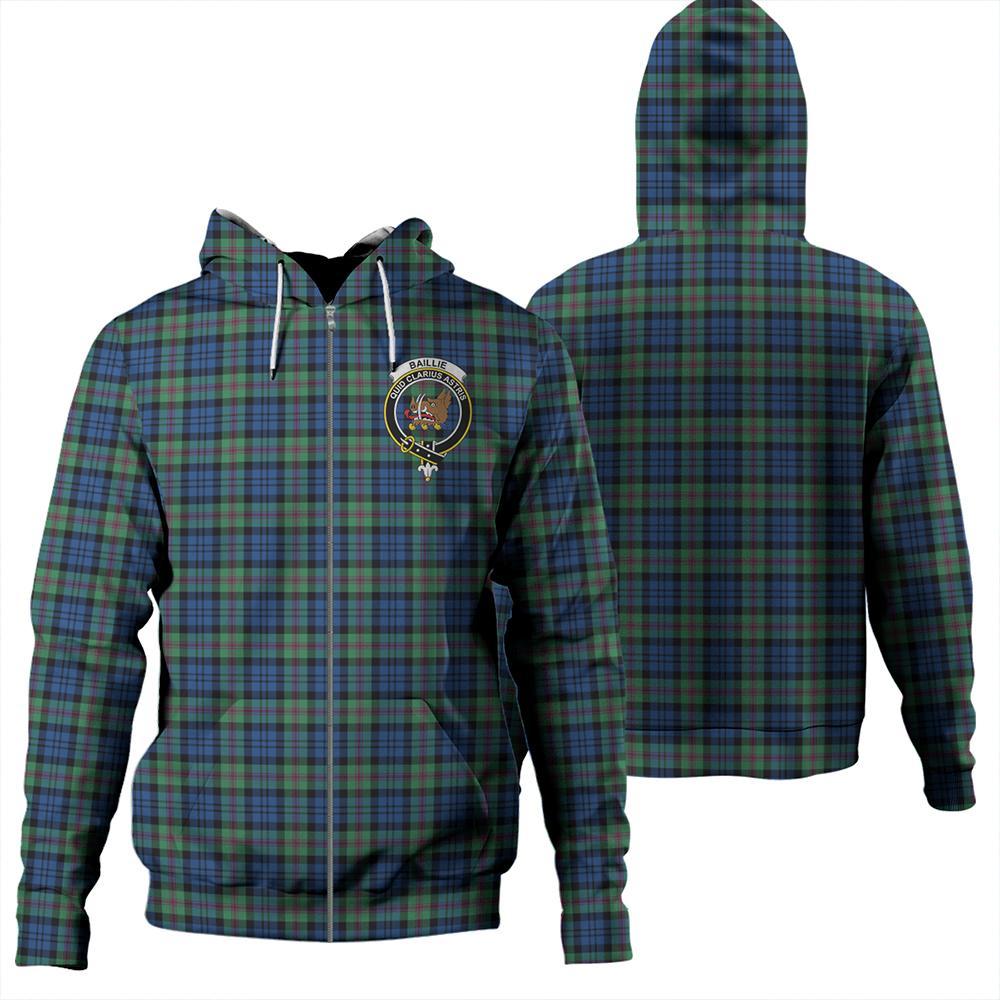 Baillie Ancient Tartan Classic Crest Zipper Hoodie