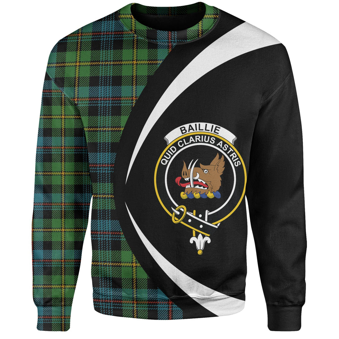 Baillie Ancient Clan Badge Tartan Sweatshirt Circle Style Personalized