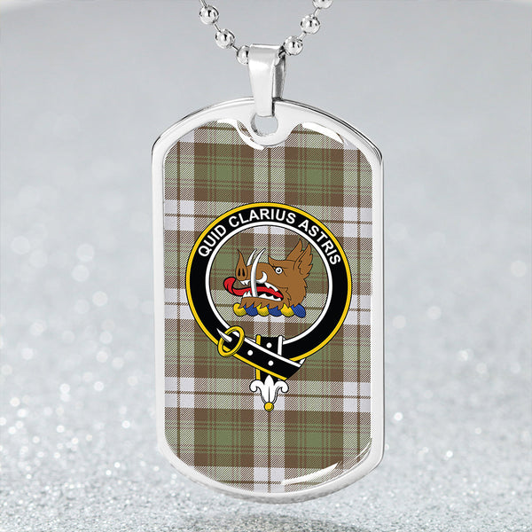 Baillie Dress Ancient Clan Badge Classic Tartan Dog Tag Necklace