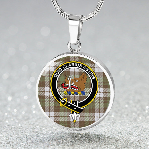 Baillie Dress Ancient Clan Badge Tartan Classic Circle Necklace