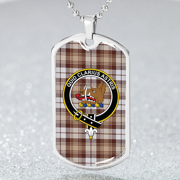 Baillie Dress Modern Clan Badge Classic Tartan Dog Tag Necklace