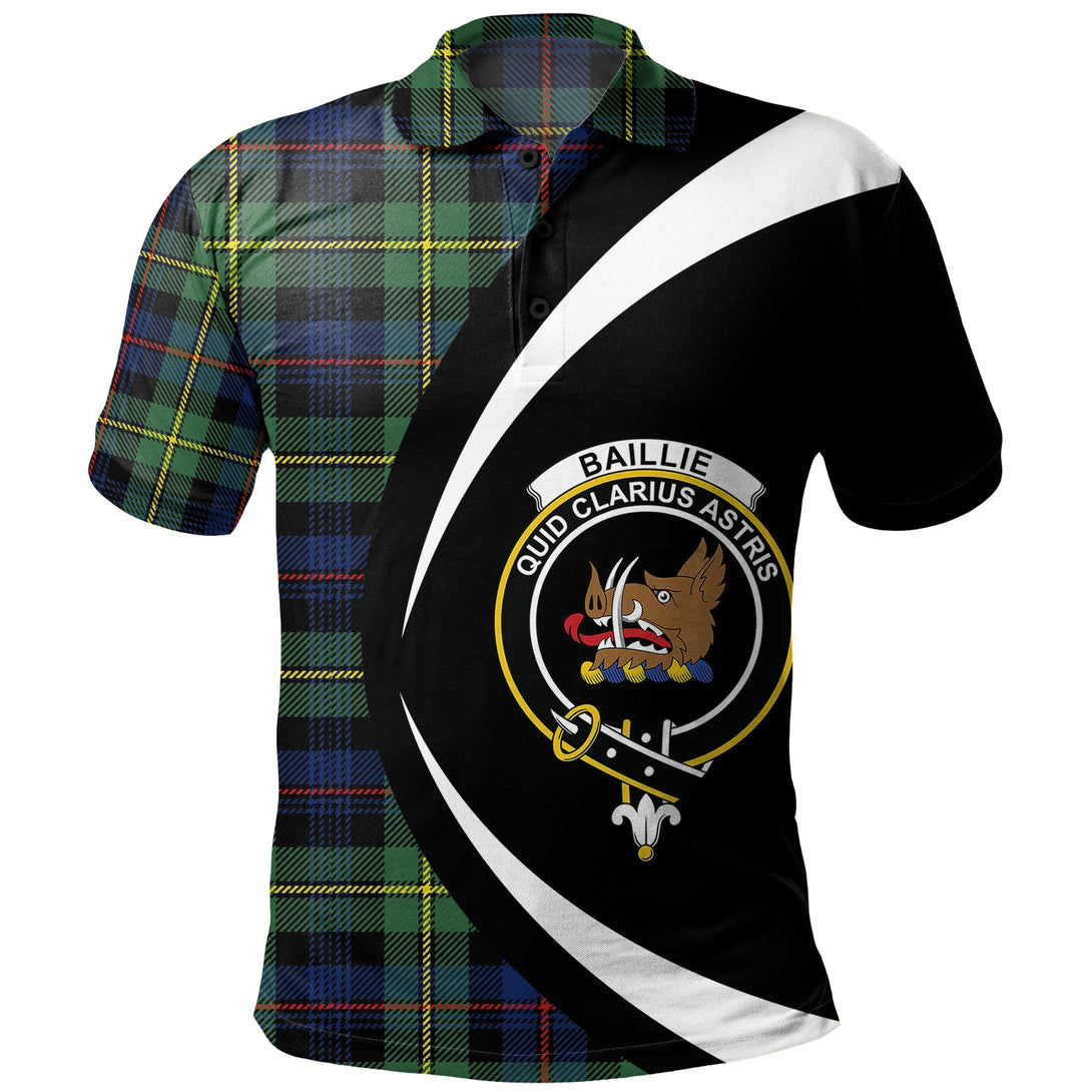 Baillie Modern Clan Badge Tartan Polo Shirt Circle Style Personalized