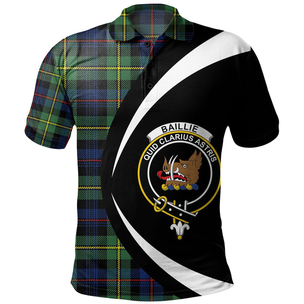 Baillie Modern Clan Badge Tartan Polo Shirt Circle Style Personalized