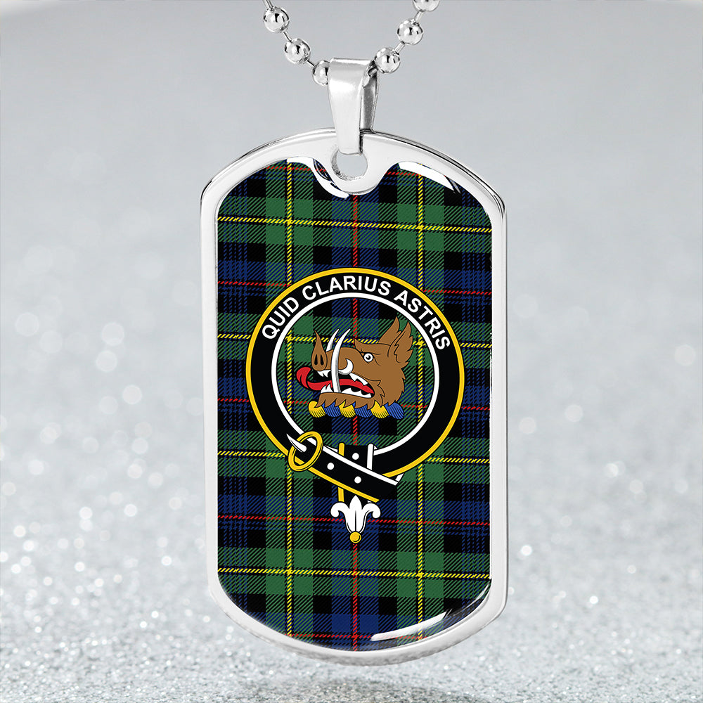 Baillie Modern Clan Badge Classic Tartan Dog Tag Necklace