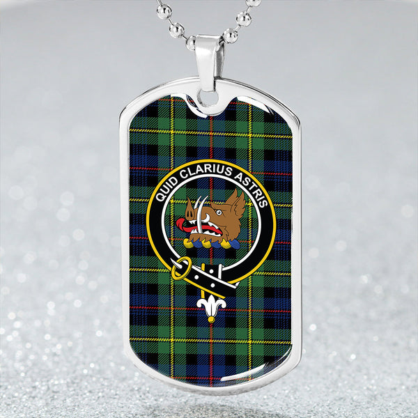 Baillie Modern Clan Badge Classic Tartan Dog Tag Necklace