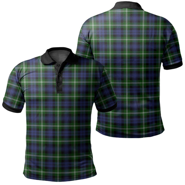 Baillie Modern Tartan Classic Polo Shirt Black Neck 2 Style