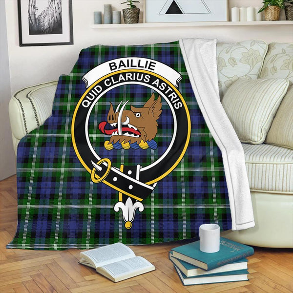 Baillie Modern Tartan Crest Premium Blanket