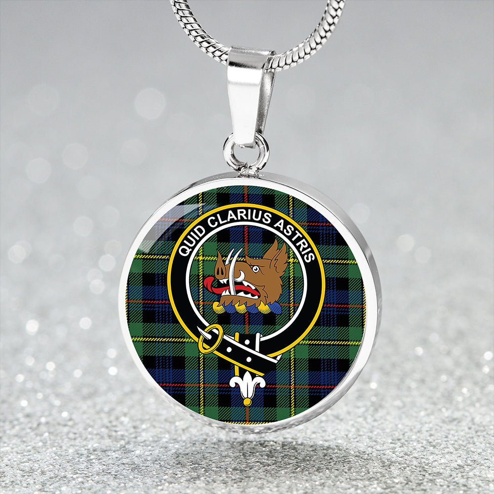 Baillie Modern Clan Badge Tartan Classic Circle Necklace