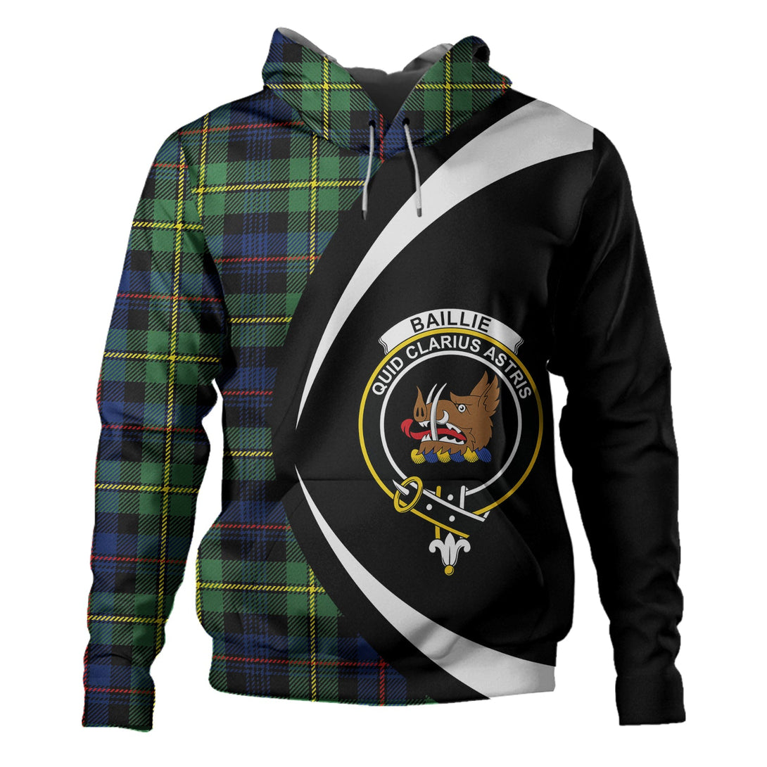 Baillie Modern Clan Badge Tartan Hoodie Circle Style