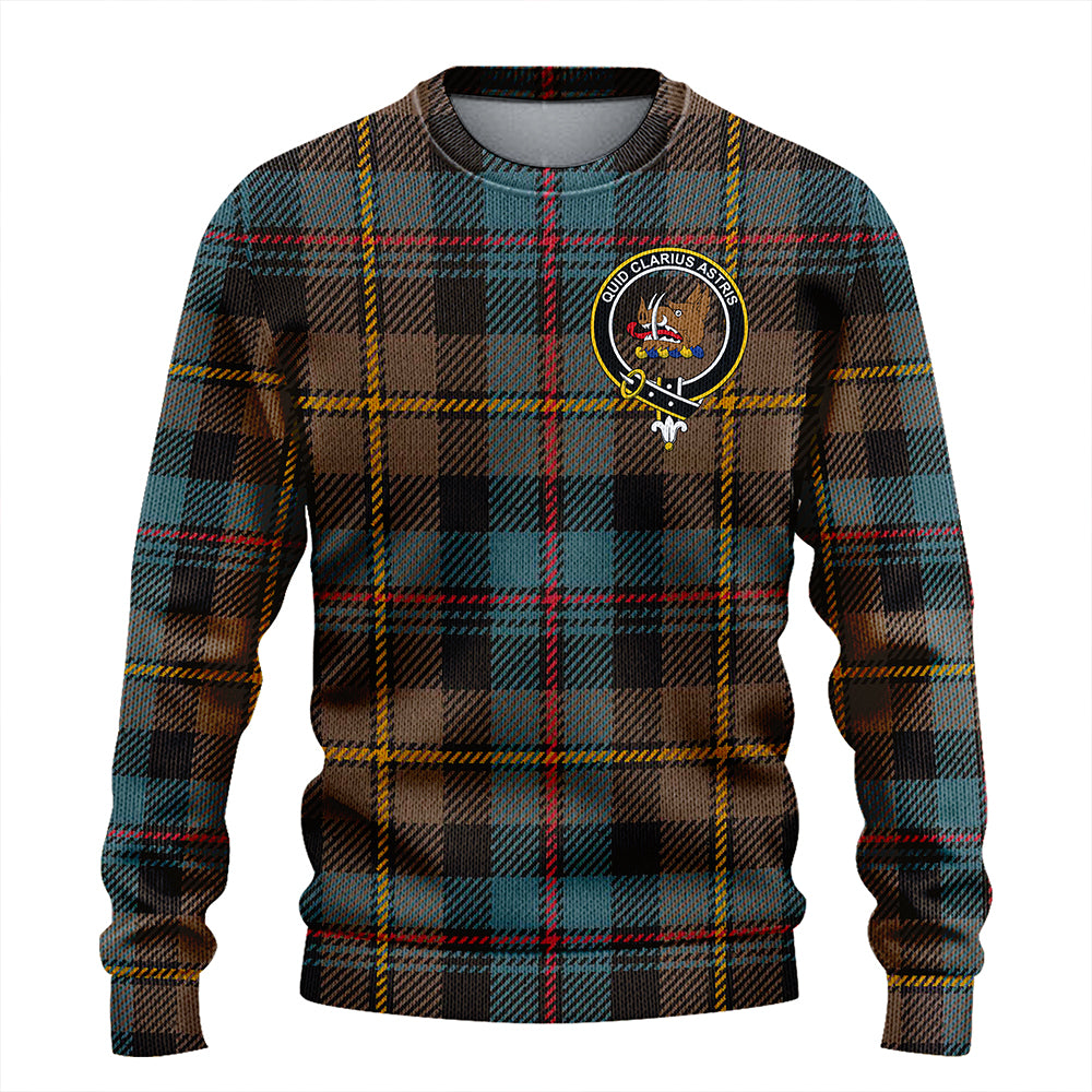 Baillie Weathered Clan Badge Tartan Knitted Sweater