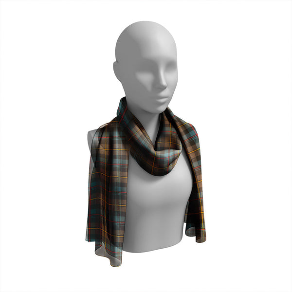 Baillie Weathered Tartan Classic Silk Habotai Long Scarf