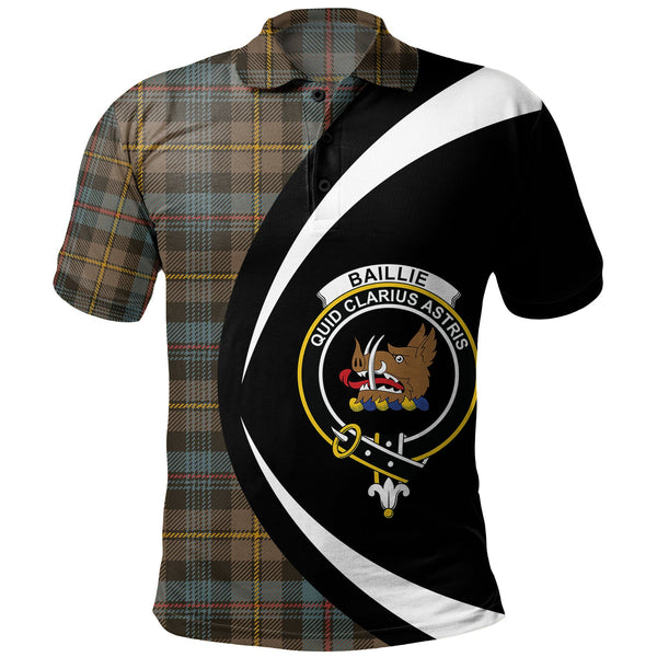 Baillie Weathered Clan Badge Tartan Polo Shirt Circle Style Personalized