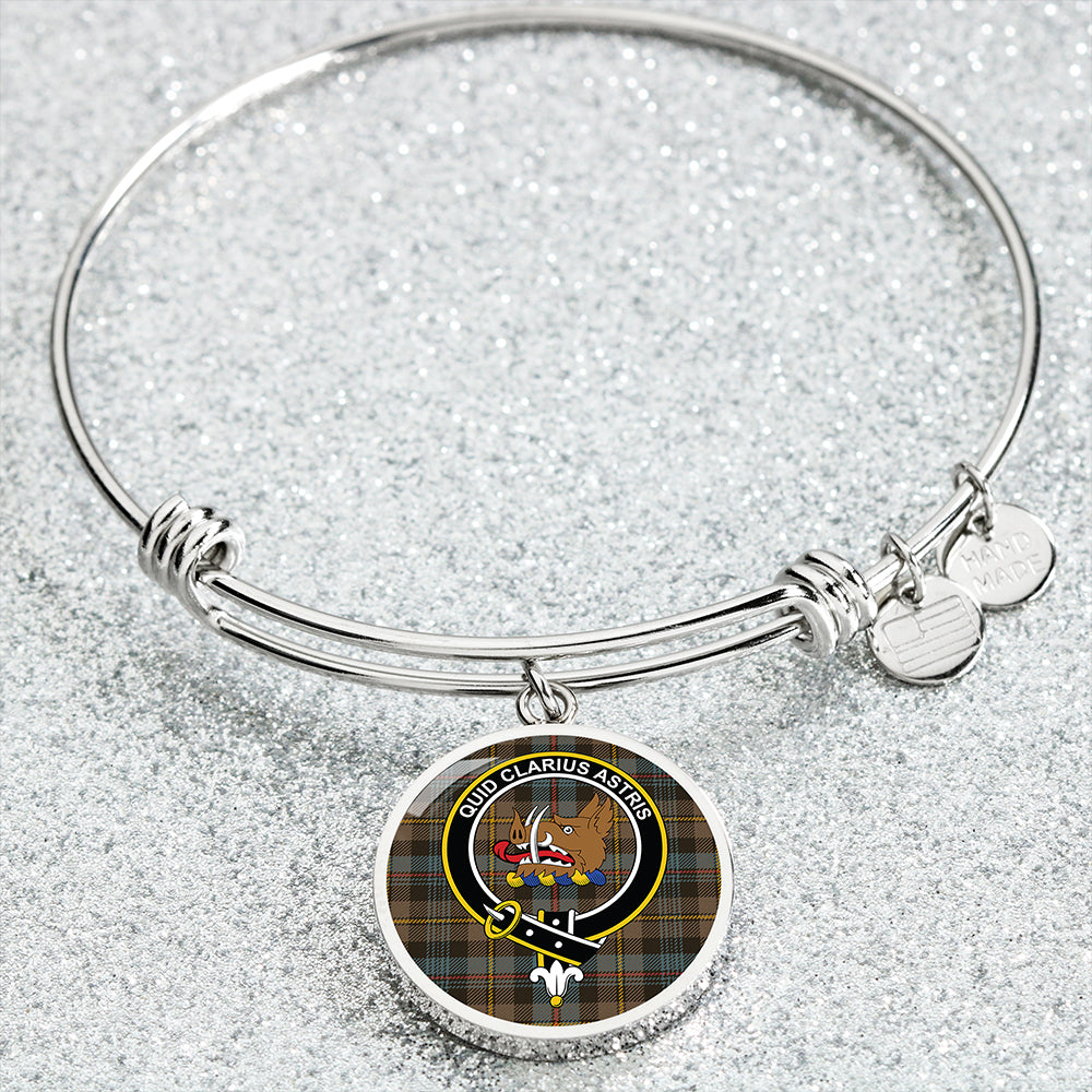 Baillie Weathered Clan Badge Tartan Classic Circle Bangle