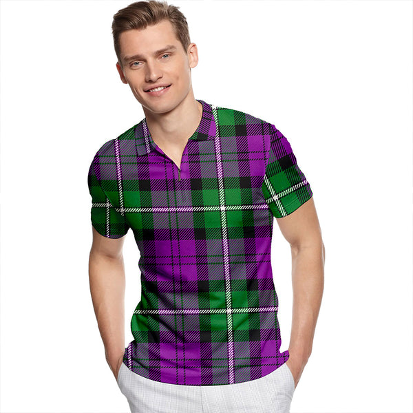 Baillie (Highland Society of London) Ancient Tartan Classic Lapel Zip Short Sleeve Polo