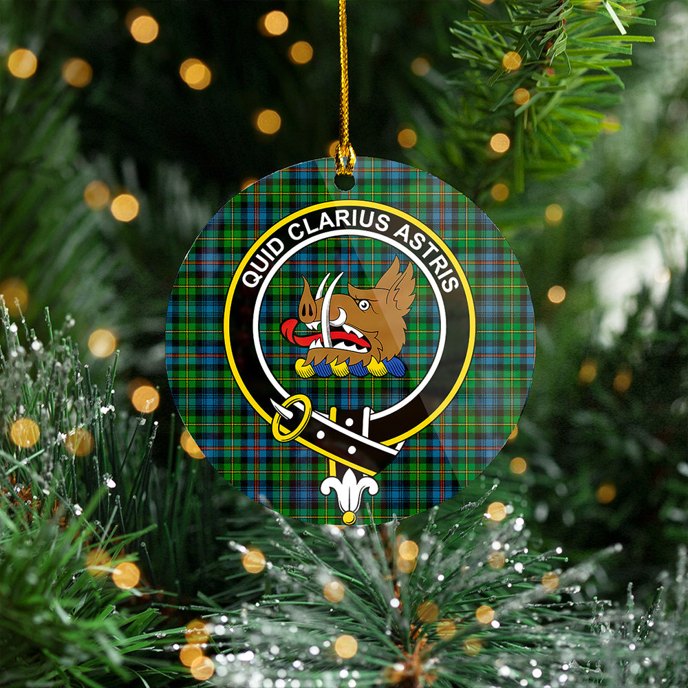 Baillie of Lamington Weathered Clan Badge Tartan Plastic Christmas Ornaments