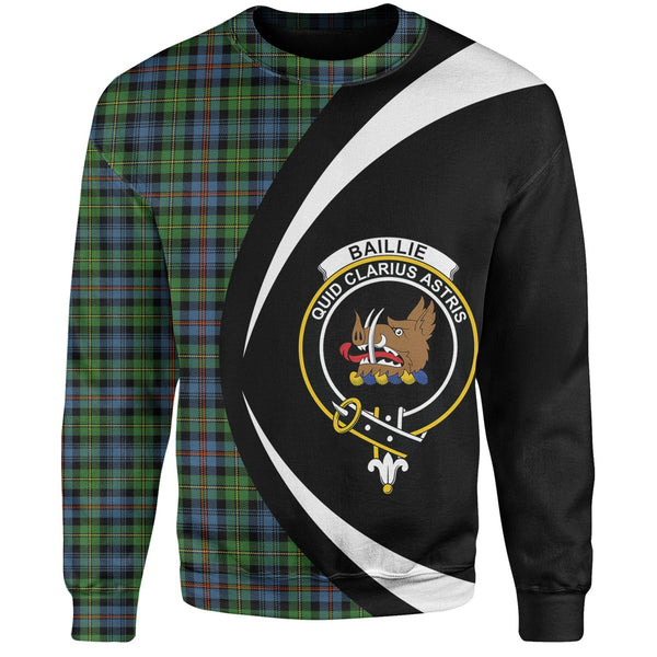 Baillie of Lamington Clan Badge Tartan Sweatshirt Circle Style Personalized