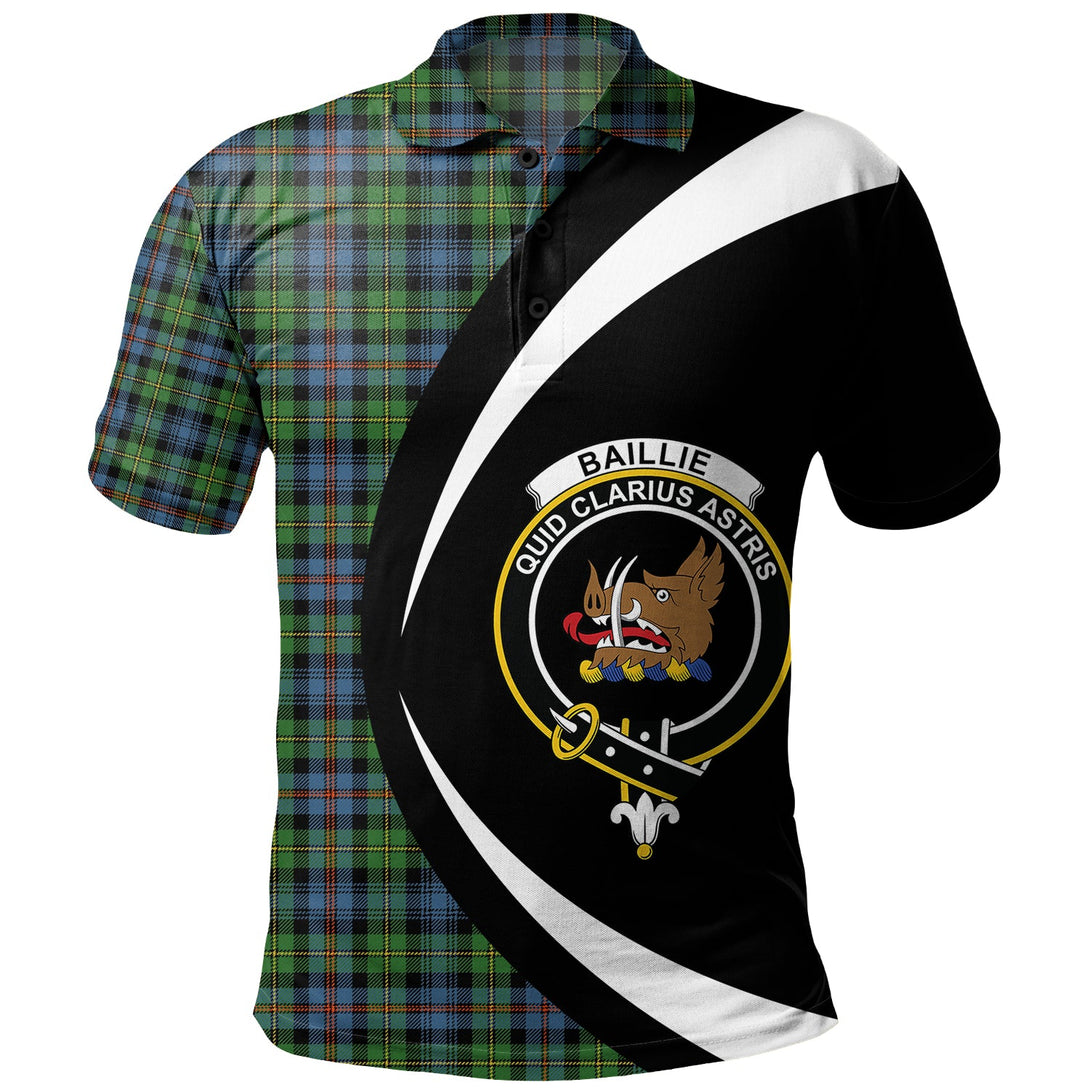 Baillie of Lamington Clan Badge Tartan Polo Shirt Circle Style Personalized