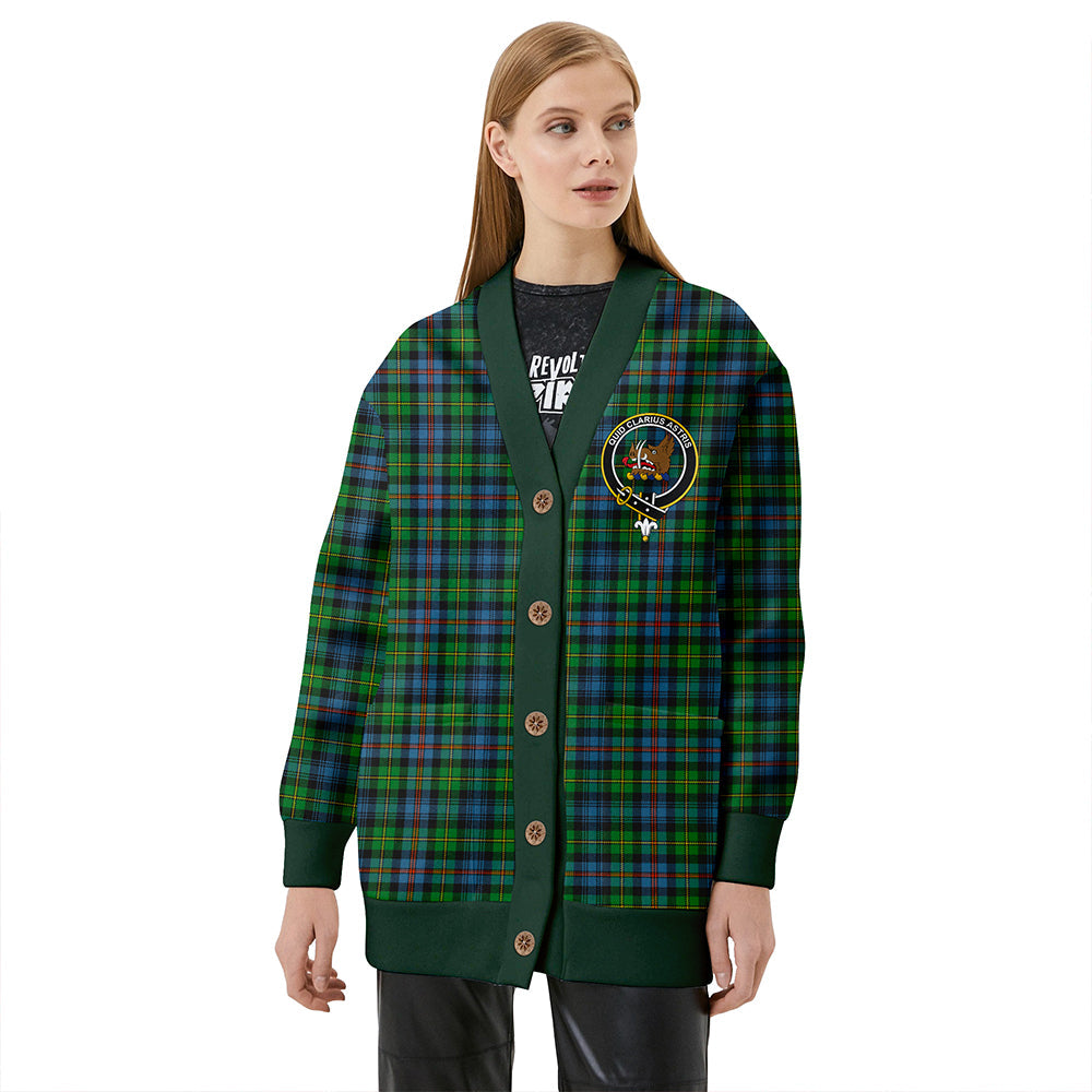 Baillie of Lamington Weathered Clan Badge Tartan V-neck Cardigan