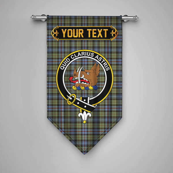 Baillie of Lamington Weathered Clan Badge Tartan Gonfalon Personalize