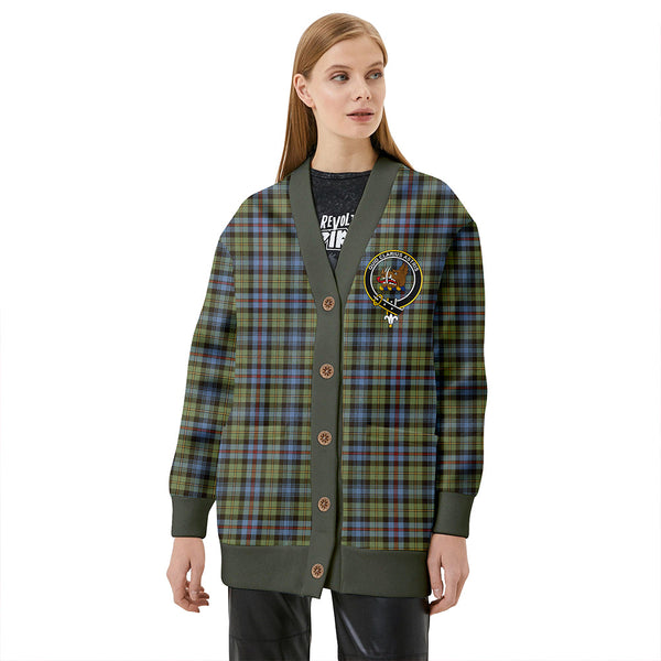 Baillie of Lamington Clan Badge Tartan V-neck Cardigan