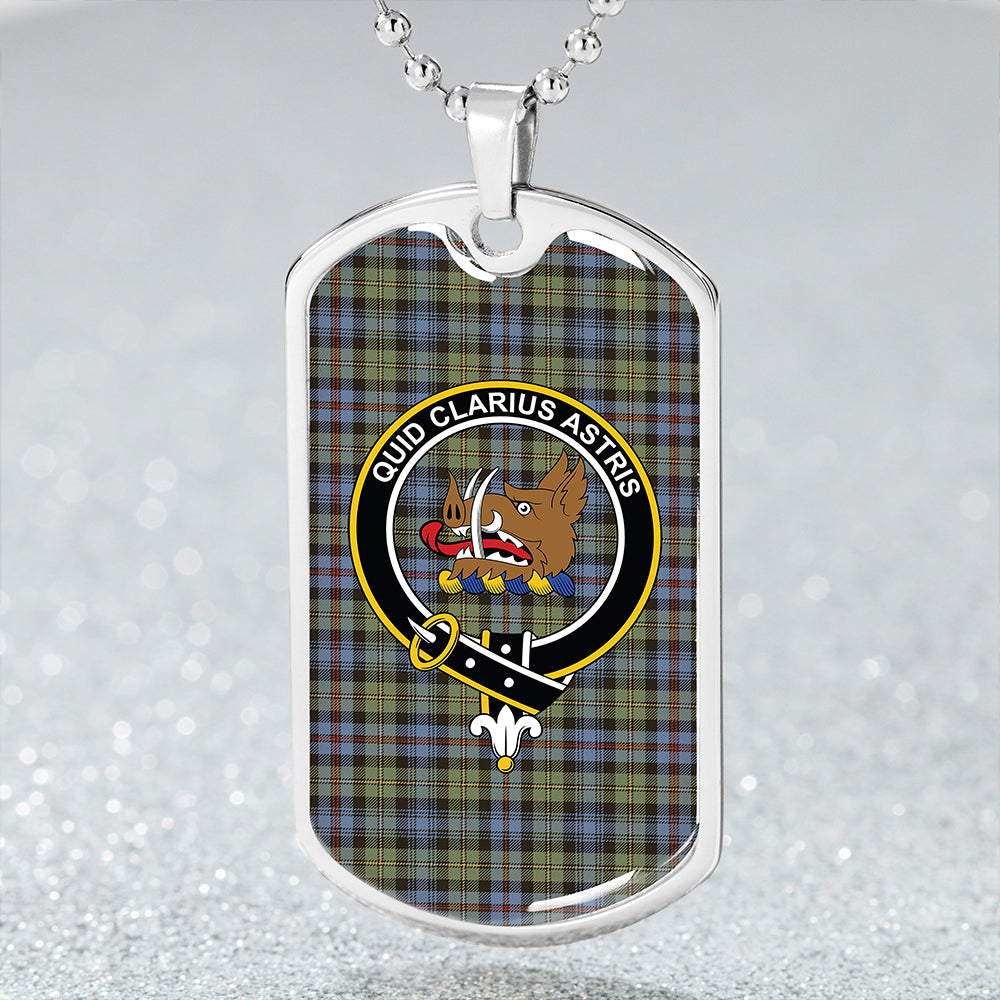 Baillie of Lamington Clan Badge Classic Tartan Dog Tag Necklace