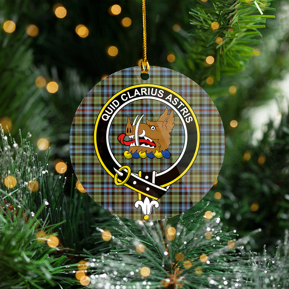 Baillie of Lamington Clan Badge Tartan Plastic Christmas Ornaments