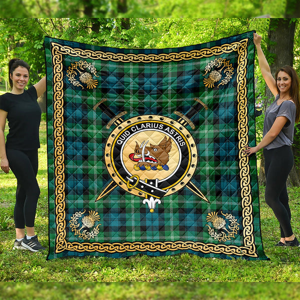 Baillie of Polkemmet Ancient Clan Badge Tartan Premium Quilt Celtic Shield