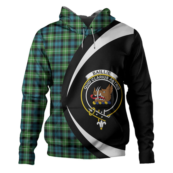 Baillie of Polkemmet Ancient Clan Badge Tartan Hoodie Circle Style