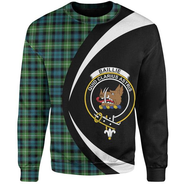 Baillie of Polkemmet Ancient Clan Badge Tartan Sweatshirt Circle Style Personalized