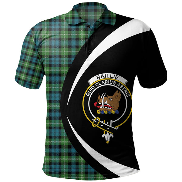 Baillie of Polkemmet Ancient Clan Badge Tartan Polo Shirt Circle Style Personalized