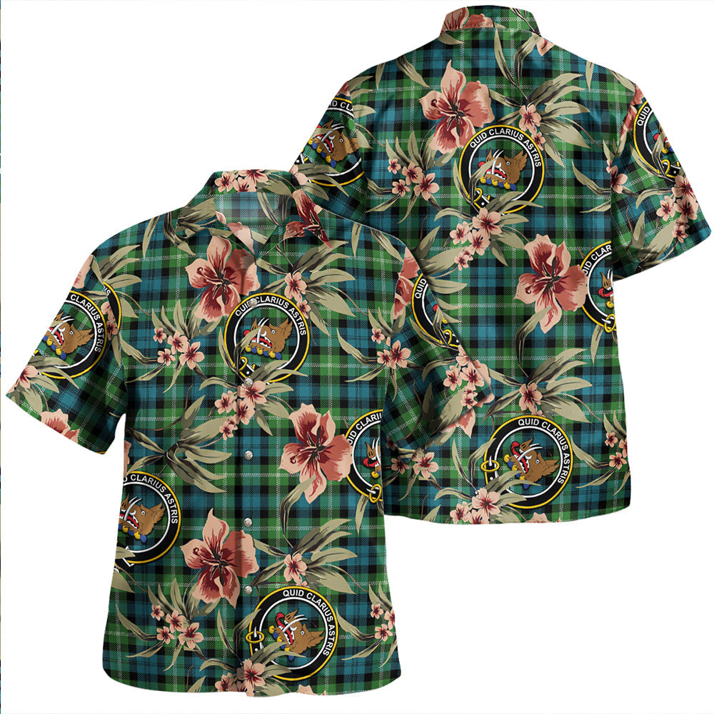 Baillie of Polkemmet Ancient Clan Badge Tartan Aloha Hawaiian Shirt Tropical Old Style