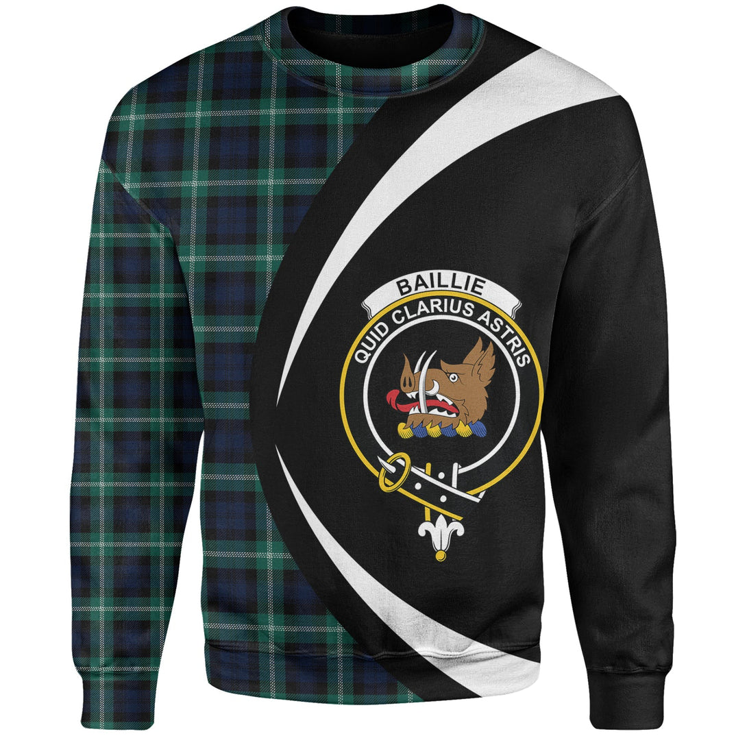 Baillie of Polkemmet Modern Clan Badge Tartan Sweatshirt Circle Style Personalized