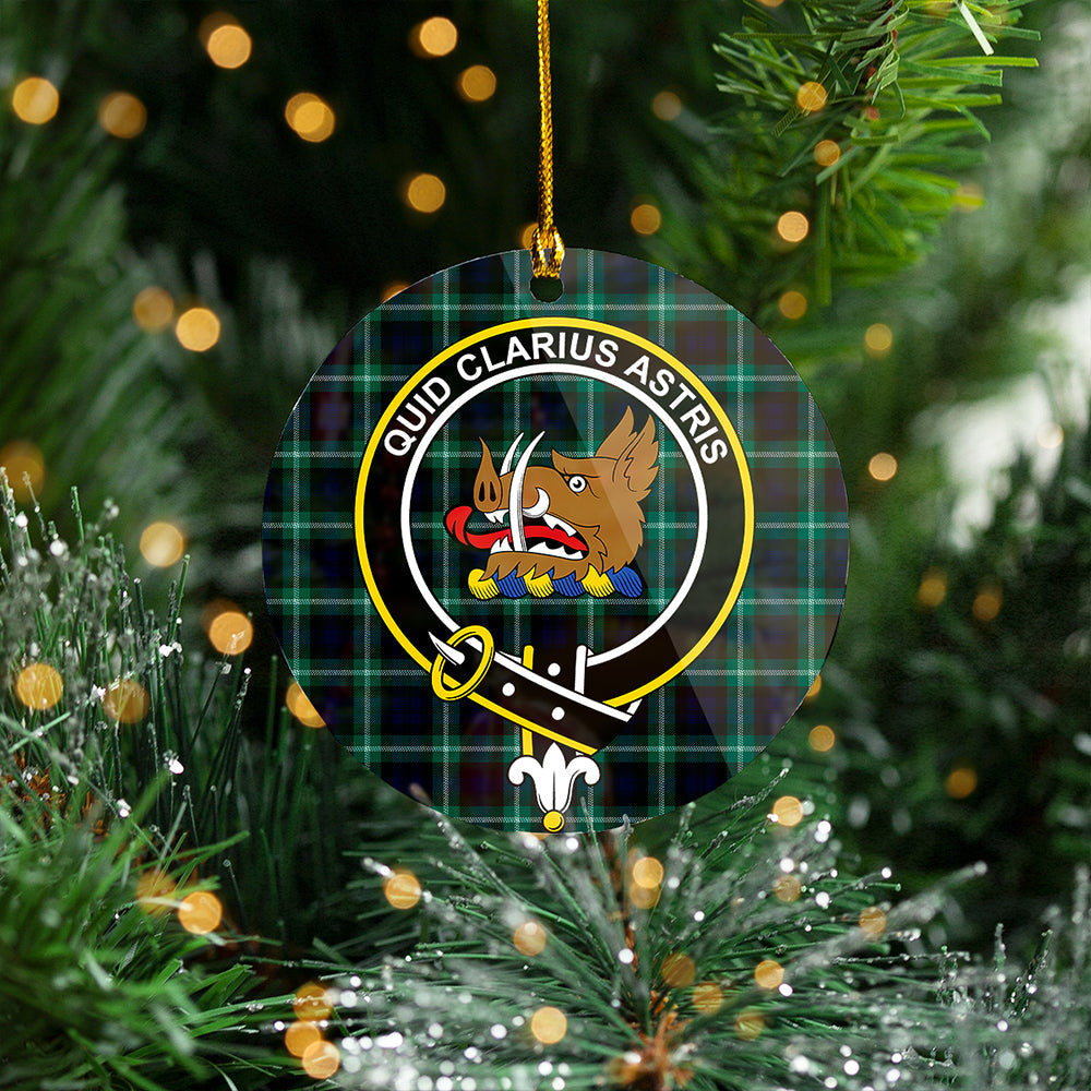 Baillie of Polkemmet Modern Clan Badge Tartan Plastic Christmas Ornaments