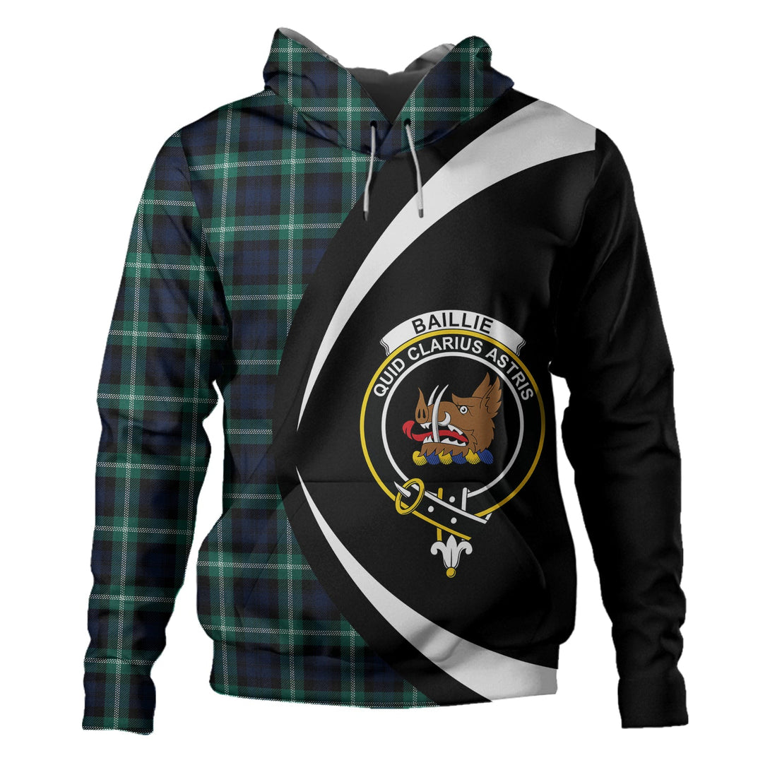 Baillie of Polkemmet Modern Clan Badge Tartan Hoodie Circle Style