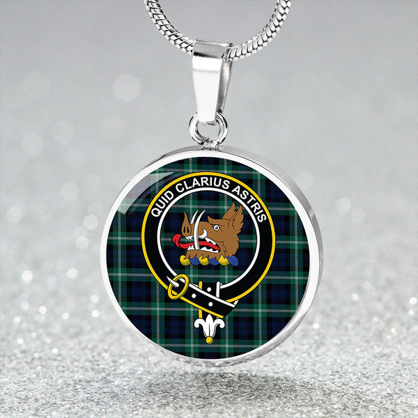 Baillie of Polkemmet Modern Clan Badge Tartan Classic Circle Necklace