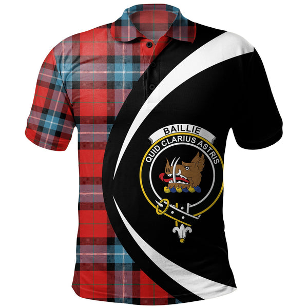 Baillie of Polkemmet Red Clan Badge Tartan Polo Shirt Circle Style Personalized