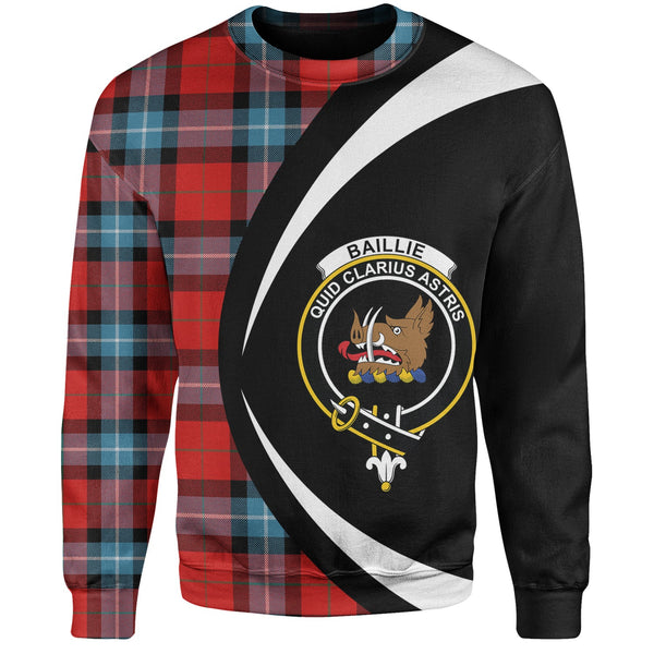 Baillie of Polkemmet Red Clan Badge Tartan Sweatshirt Circle Style Personalized