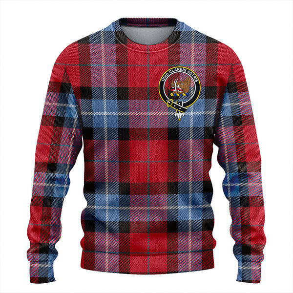 Baillie of Polkemmet Red Clan Badge Tartan Knitted Sweater