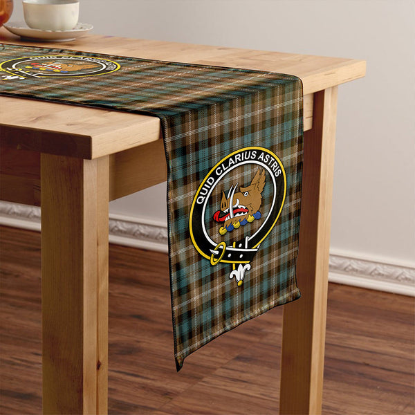 Baillie of Polkemmet Weathered Clan Badge Tartan Table Runner