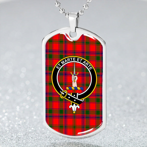 Bain Clan Badge Classic Tartan Dog Tag Necklace