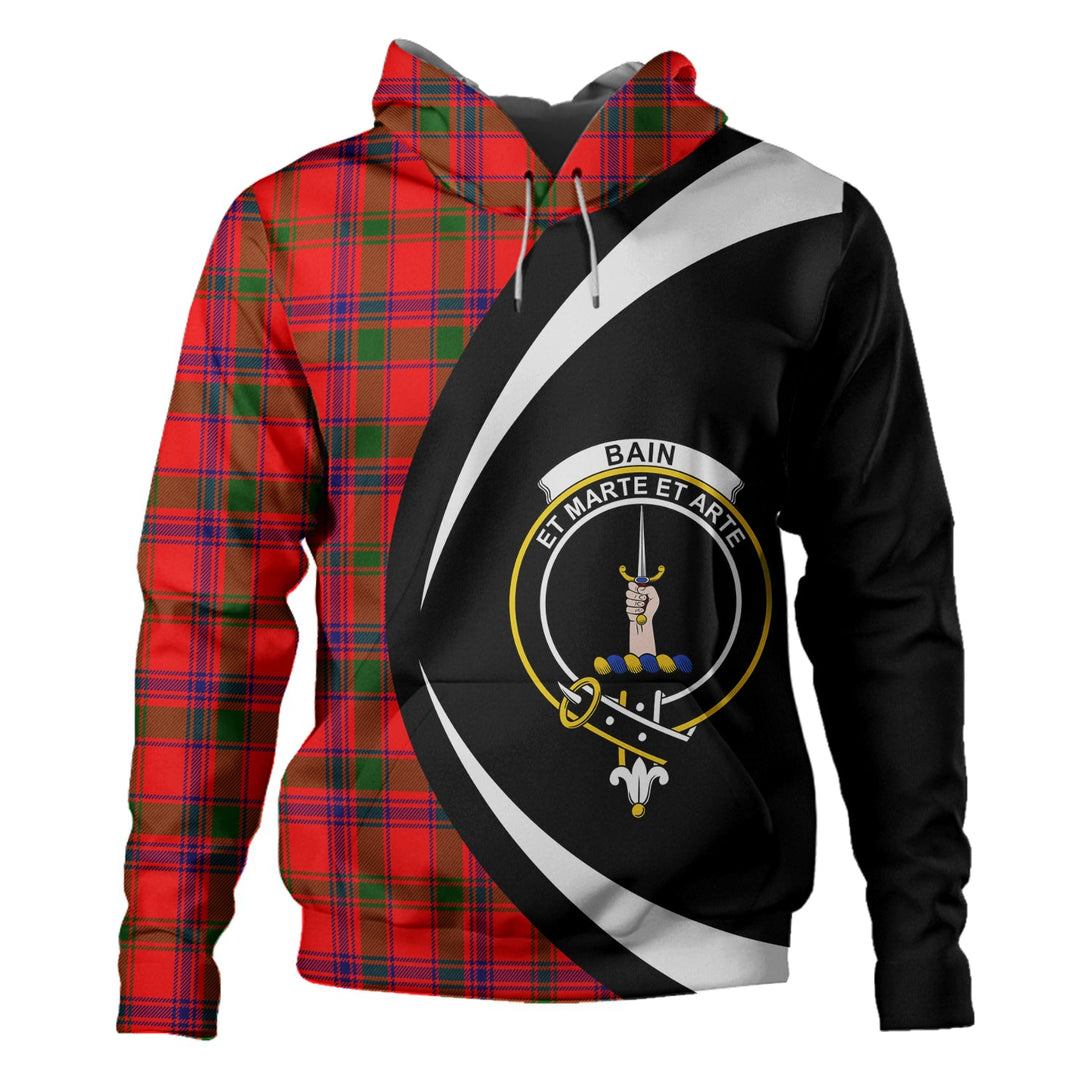 Bain Clan Badge Tartan Hoodie Circle Style